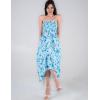 imageGRACE KARIN 2025 Womens Summer Floral Dress Strapless Smocked Tube Dress Boho Beach ALine Midi Dresses with PocketsBlue White Floral