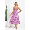 imageGRACE KARIN 2025 Womens Summer Floral Dress Strapless Smocked Tube Dress Boho Beach ALine Midi Dresses with PocketsPurple White Floral