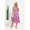 imageGRACE KARIN 2025 Womens Summer Floral Dress Strapless Smocked Tube Dress Boho Beach ALine Midi Dresses with PocketsPurple White Floral
