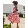 imageGRACE KARIN 2025 Womens Summer Floral Dress Strapless Smocked Tube Dress Boho Beach ALine Midi Dresses with PocketsRed Pink Floral