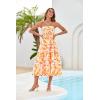 imageGRACE KARIN 2025 Womens Summer Floral Dress Strapless Smocked Tube Dress Boho Beach ALine Midi Dresses with PocketsYellow White Floral