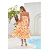 imageGRACE KARIN 2025 Womens Summer Floral Dress Strapless Smocked Tube Dress Boho Beach ALine Midi Dresses with PocketsYellow White Floral