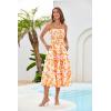 imageGRACE KARIN 2025 Womens Summer Floral Dress Strapless Smocked Tube Dress Boho Beach ALine Midi Dresses with PocketsYellow White Floral