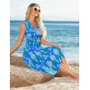 imageGRACE KARIN Womens 2025 Casual Summer Tank Dress V Neck Sleeveless Midi Floral Beach Dress with PocketsBlue Floral