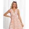 imageGRACE KARIN Womens 2025 Casual Summer Tank Dress V Neck Sleeveless Midi Floral Beach Dress with PocketsCurved Orange Red