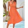 imageGRACE KARIN Womens 2025 Casual Summer Tank Dress V Neck Sleeveless Midi Floral Beach Dress with PocketsOrange Yellow Pattern