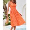 imageGRACE KARIN Womens 2025 Casual Summer Tank Dress V Neck Sleeveless Midi Floral Beach Dress with PocketsOrange Yellow Pattern