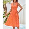 imageGRACE KARIN Womens 2025 Casual Summer Tank Dress V Neck Sleeveless Midi Floral Beach Dress with PocketsOrange Yellow Pattern