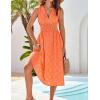 imageGRACE KARIN Womens 2025 Casual Summer Tank Dress V Neck Sleeveless Midi Floral Beach Dress with PocketsOrange Yellow Pattern