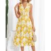 imageGRACE KARIN Womens 2025 Casual Summer Tank Dress V Neck Sleeveless Midi Floral Beach Dress with PocketsYellow Leaves