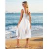 imageGRACE KARIN Womens Summer 2025 Midi Dress Spaghetti Strap Smocked Button Casual A Line Long Beach Flowy Sun Dresses PocketsWhite