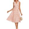 imageGRACE KARIN Womens 2025 Casual Summer Tank Dress V Neck Sleeveless Midi Floral Beach Dress with PocketsCurved Orange Red