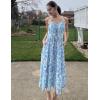 imageGRACE KARIN Womens Summer Floral Dress 2025 Spaghetti Strap Smocked Tiered Casual Boho Maxi Long Sundress with PocketsBlue Floral