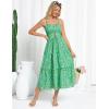 imageGRACE KARIN Womens Summer Floral Dress 2025 Spaghetti Strap Smocked Tiered Casual Boho Maxi Long Sundress with PocketsGreen Blue Floral