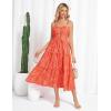 imageGRACE KARIN Womens Summer Floral Dress 2025 Spaghetti Strap Smocked Tiered Casual Boho Maxi Long Sundress with PocketsOrange Floral