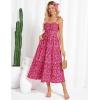 imageGRACE KARIN Womens Summer Floral Dress 2025 Spaghetti Strap Smocked Tiered Casual Boho Maxi Long Sundress with PocketsRose Red Floral