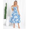 imageGRACE KARIN Womens Summer Floral Dress 2025 Spaghetti Strap Smocked Tiered Casual Boho Maxi Long Sundress with PocketsWhite Blue Floral