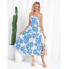 imageGRACE KARIN Womens Summer Floral Dress 2025 Spaghetti Strap Smocked Tiered Casual Boho Maxi Long Sundress with PocketsWhite Blue Floral