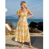 imageGRACE KARIN Womens Summer Floral Dress 2025 Spaghetti Strap Smocked Tiered Casual Boho Maxi Long Sundress with PocketsYellow Floral