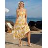 imageGRACE KARIN Womens Summer Floral Dress 2025 Spaghetti Strap Smocked Tiered Casual Boho Maxi Long Sundress with PocketsYellow Floral