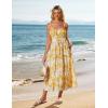 imageGRACE KARIN Womens Summer Floral Dress 2025 Spaghetti Strap Smocked Tiered Casual Boho Maxi Long Sundress with PocketsYellow Floral