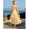 imageGRACE KARIN Womens Summer Floral Dress 2025 Spaghetti Strap Smocked Tiered Casual Boho Maxi Long Sundress with PocketsYellow Floral