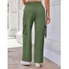 imageGRACE KARIN Womens Cargo Pants Wide Leg High Waisted Lounge Palazzo Pants 2025 Summer Hikling Work Trousers with PocketsArmy Green