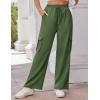 imageGRACE KARIN Womens Cargo Pants Wide Leg High Waisted Lounge Palazzo Pants 2025 Summer Hikling Work Trousers with PocketsArmy Green