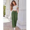 imageGRACE KARIN Womens Cargo Pants Wide Leg High Waisted Lounge Palazzo Pants 2025 Summer Hikling Work Trousers with PocketsArmy Green