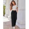 imageGRACE KARIN Womens Cargo Pants Wide Leg High Waisted Lounge Palazzo Pants 2025 Summer Hikling Work Trousers with PocketsBlack
