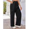 imageGRACE KARIN Womens Cargo Pants Wide Leg High Waisted Lounge Palazzo Pants 2025 Summer Hikling Work Trousers with PocketsBlack