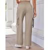 imageGRACE KARIN Womens Cargo Pants Wide Leg High Waisted Lounge Palazzo Pants 2025 Summer Hikling Work Trousers with PocketsKhaki