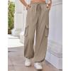 imageGRACE KARIN Womens Cargo Pants Wide Leg High Waisted Lounge Palazzo Pants 2025 Summer Hikling Work Trousers with PocketsKhaki