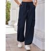 imageGRACE KARIN Womens Cargo Pants Wide Leg High Waisted Lounge Palazzo Pants 2025 Summer Hikling Work Trousers with PocketsNavy Blue
