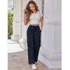 imageGRACE KARIN Womens Cargo Pants Wide Leg High Waisted Lounge Palazzo Pants 2025 Summer Hikling Work Trousers with PocketsNavy Blue