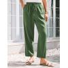 imageGRACE KARIN Womens Casual Lightweight Drawstring Pants Elastic Waist Pants with PocketsArmy Green