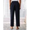 imageGRACE KARIN Womens Casual Lightweight Drawstring Pants Elastic Waist Pants with PocketsNavy Blue