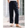 imageGRACE KARIN Womens Casual Lightweight Drawstring Pants Elastic Waist Pants with PocketsNavy Blue