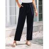 imageGRACE KARIN Womens Casual Lightweight Drawstring Pants Elastic Waist Pants with PocketsNavy Blue