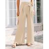 imageGRACE KARIN Womens Wide Leg Pants 2025 High Waist Adjustable Pleated Trousers Business Casual PantsApricot