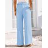 imageGRACE KARIN Womens Wide Leg Pants 2025 High Waist Adjustable Pleated Trousers Business Casual PantsBlue