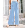 imageGRACE KARIN Womens Wide Leg Pants 2025 High Waist Adjustable Pleated Trousers Business Casual PantsBlue