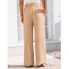 imageGRACE KARIN Womens Wide Leg Pants 2025 High Waist Adjustable Pleated Trousers Business Casual PantsKhaki