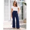 imageGRACE KARIN Womens Wide Leg Pants 2025 High Waist Adjustable Pleated Trousers Business Casual PantsNavy Blue