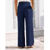 imageGRACE KARIN Womens Wide Leg Pants 2025 High Waist Adjustable Pleated Trousers Business Casual PantsNavy Blue