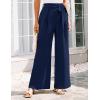 imageGRACE KARIN Womens Wide Leg Pants 2025 High Waist Adjustable Pleated Trousers Business Casual PantsNavy Blue