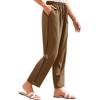 imageGRACE KARIN Womens Casual Lightweight Drawstring Pants Elastic Waist Pants with PocketsKhaki
