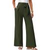 imageGRACE KARIN Womens Wide Leg Pants 2025 High Waist Adjustable Pleated Trousers Business Casual PantsArmy Green
