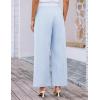 imageGRACE KARIN Women Cotton Palazzo Pants 2025 Summer Stripe Drawstring Loose Wide Leg Long Trousers with PocketsBlue White Stripe