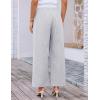 imageGRACE KARIN Women Cotton Palazzo Pants 2025 Summer Stripe Drawstring Loose Wide Leg Long Trousers with PocketsGrey White Stripe